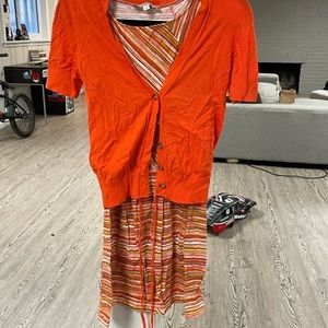 Dress and Short Sleeved Cardigan Set